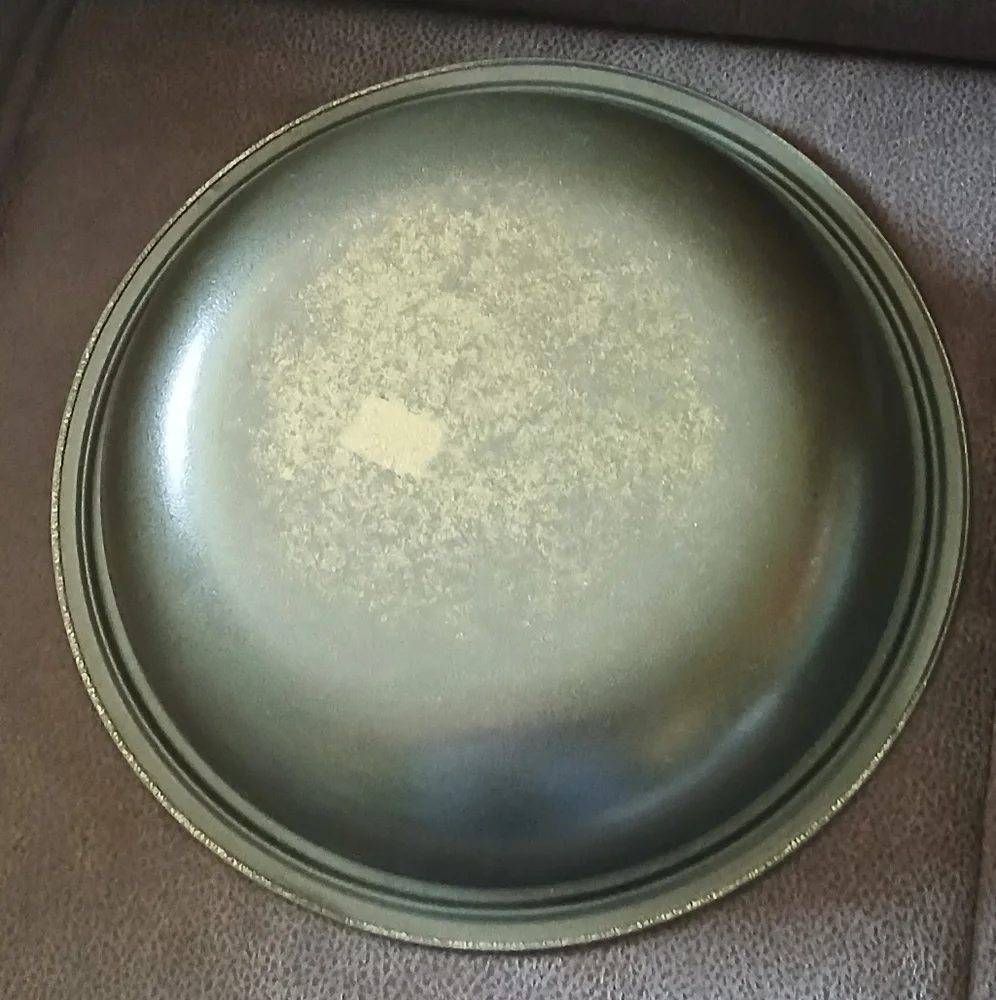 Vintage Black and Gold Colorado Map Serving Bowl 1960
